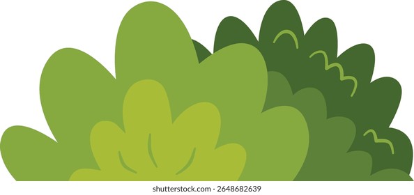 Grass Border Illustration with Trendy Cartoon Design. Isolated on White Background. Vector Clipart