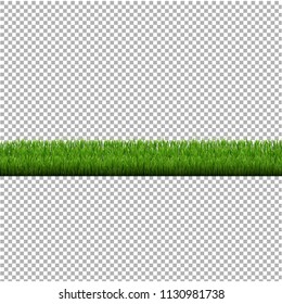 Grass Border Isolated Transparent Background, Vector Illustration