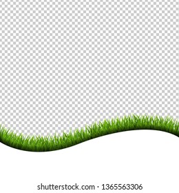 Grass Border Isolated Transparent Background With Gradient Mesh, Vector Illustration