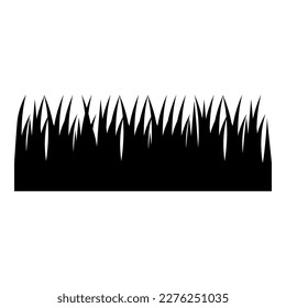 Grass border leaves icon black color vector illustration image flat style simple