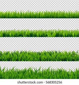 Grass Border Set, Vector Illustration