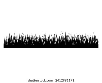 Grass Border silhouette vector art
