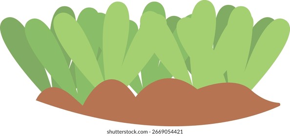 Grass Border Vector Illustration with Simple Design. Isolated on White Background