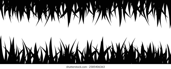 Grass border. Vector silhouette for design.