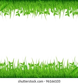 Grass Borders Isolated On White Background Stock Vector (royalty Free 