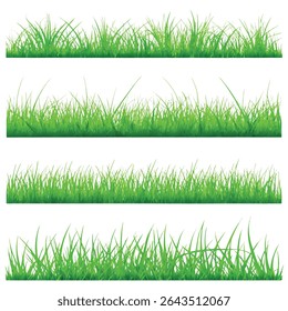 grass borders set grass plant panorama illustrate vector