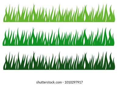 Grass borders vector illustration  isolated on white background.Spring grass pattern set.