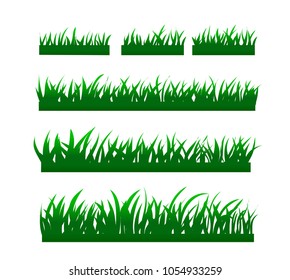 Grass borders vector illustration  isolated on white background.grass pattern set. eps10