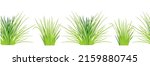 Grass bushes seamless pattern. Grass and Bushes outdoor landscape elements. Isolated element for design, landscape nature illustration.
