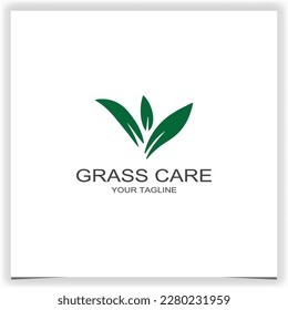 logotipo de cuidado de pasto premium elegante plantilla vectorial eps 10