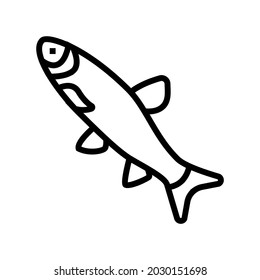 Grass Carp Line Icon Vector. Grass Carp Sign. Isolated Contour Symbol Black Illustration