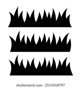 grass cartoon black flat design vector illustration
