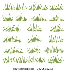 grass cartoon green shrubs bush drawing sketch