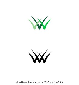 grass check icon green and black logo