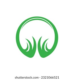 Designvorlage für Gras im Kreis-Logo, geeignet für Ihr Unternehmen