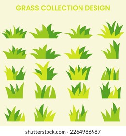 Grass Collection Design. Eps 10. Easy to edit.