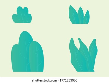 Grass Collection Modern Conceptual Design Illustration Vector