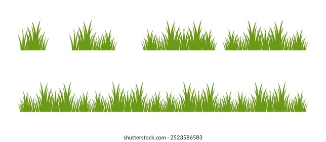 Grass. Collection of grass vector illustrations in flat style. green leaf. Grass illustration isolated on white background