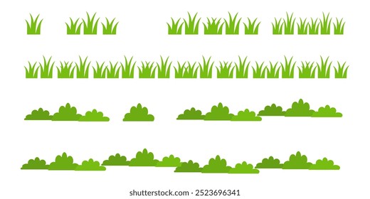 Grass. Collection of grass vector illustrations in flat style. green leaf. Grass illustration isolated on white background