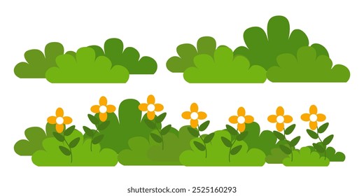 Grass. Collection of grass vector illustrations in flat style. green leaf. Grass illustration isolated on white background