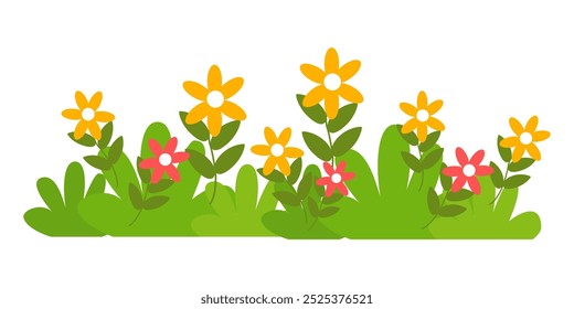 Grass. Collection of grass vector illustrations in flat style. green leaf. Grass illustration isolated on white background