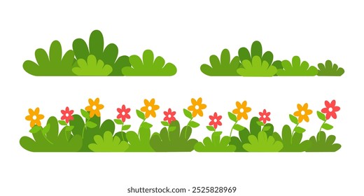 Grass. Collection of grass vector illustrations in flat style. green leaf. Grass illustration isolated on white background