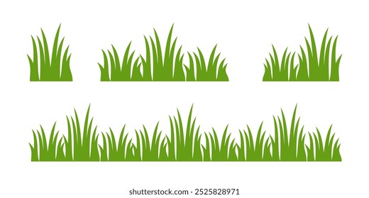 Grass. Collection of grass vector illustrations in flat style. green leaf. Grass illustration isolated on white background