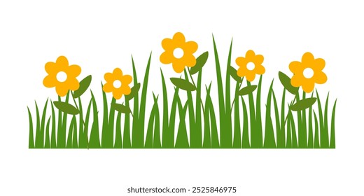 Grass. Collection of grass vector illustrations in flat style. green leaf. Grass illustration isolated on white background