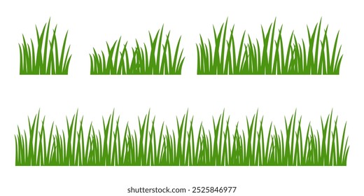 Grass. Collection of grass vector illustrations in flat style. green leaf. Grass illustration isolated on white background