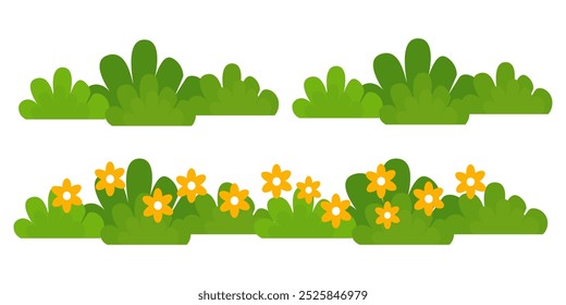 Grass. Collection of grass vector illustrations in flat style. green leaf. Grass illustration isolated on white background