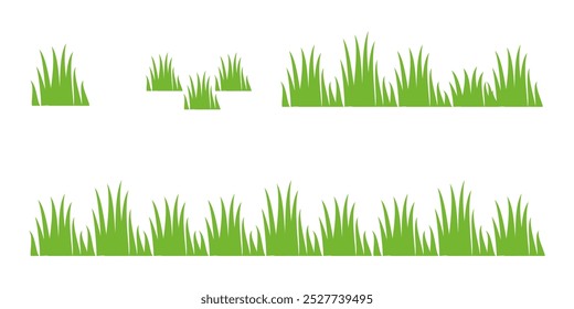 Grass. Collection of grass vector illustrations in flat style. green leaf. Grass illustration isolated on white background