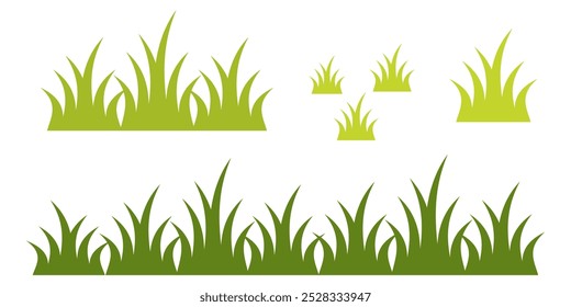Grass. Collection of grass vector illustrations in flat style. green leaf. Grass illustration isolated on white background