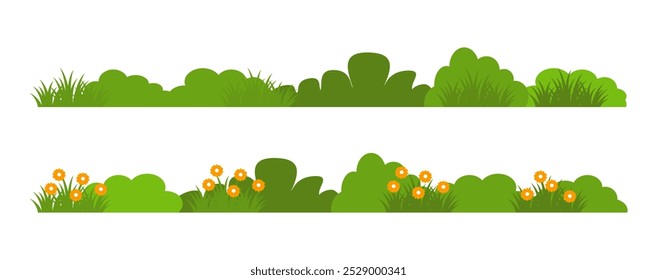 Grass. Collection of grass vector illustrations in flat style. green leaf. Grass illustration isolated on white background