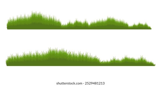 Grass. Collection of grass vector illustrations in flat style. green leaf. Grass illustration isolated on white background