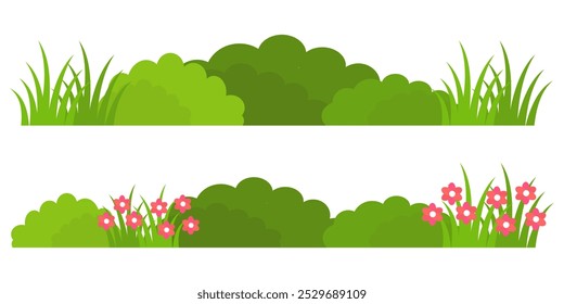 Grass. Collection of grass vector illustrations in flat style. green leaf. Grass illustration isolated on white background