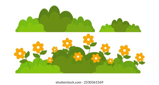 Grass. Collection of grass vector illustrations in flat style. green leaf. Grass illustration isolated on white background