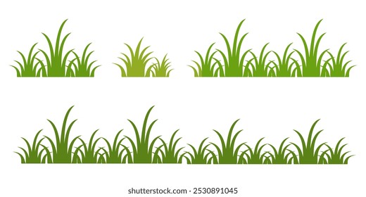 Grass. Collection of grass vector illustrations in flat style. green leaf. Grass illustration isolated on white background