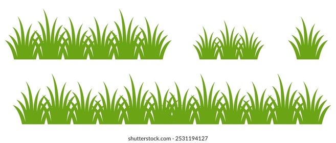 Grass. Collection of grass vector illustrations in flat style. green leaf. Grass illustration isolated on white background