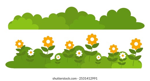 Grass. Collection of grass vector illustrations in flat style. green leaf. Grass illustration isolated on white background