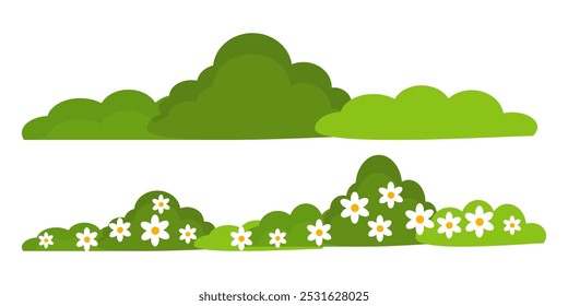 Grass. Collection of grass vector illustrations in flat style. green leaf. Grass illustration isolated on white background