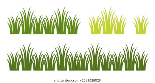 Grass. Collection of grass vector illustrations in flat style. green leaf. Grass illustration isolated on white background