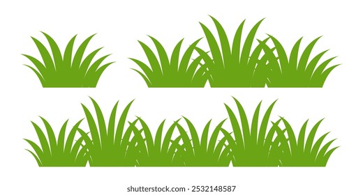 Grass. Collection of grass vector illustrations in flat style. green leaf. Grass illustration isolated on white background