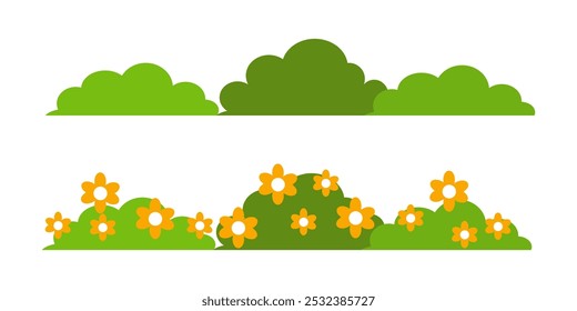 Grass. Collection of grass vector illustrations in flat style. green leaf. Grass illustration isolated on white background