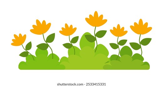 Grass. Collection of grass vector illustrations in flat style. green leaf. Grass illustration isolated on white background