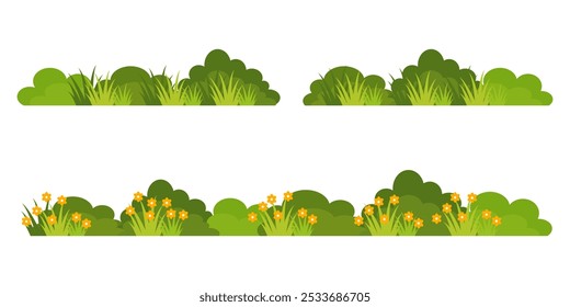 Grass. Collection of grass vector illustrations in flat style. green leaf. Grass illustration isolated on white background