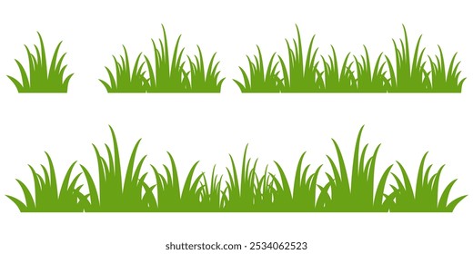 Grass. Collection of grass vector illustrations in flat style. green leaf. Grass illustration isolated on white background