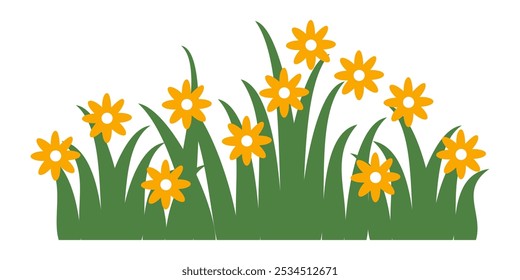 Grass. Collection of grass vector illustrations in flat style. green leaf. Grass illustration isolated on white background