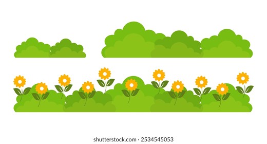 Grass. Collection of grass vector illustrations in flat style. green leaf. Grass illustration isolated on white background