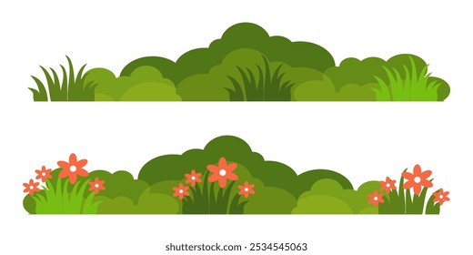 Grass. Collection of grass vector illustrations in flat style. green leaf. Grass illustration isolated on white background