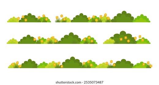 Grass. Collection of grass vector illustrations in flat style. green leaf. Grass illustration isolated on white background